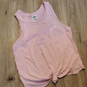 PINK front knot tank top